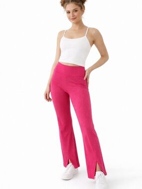 JoyLab Pink Flare Leggings Slit Hem High Rise Yoga Pants Small
